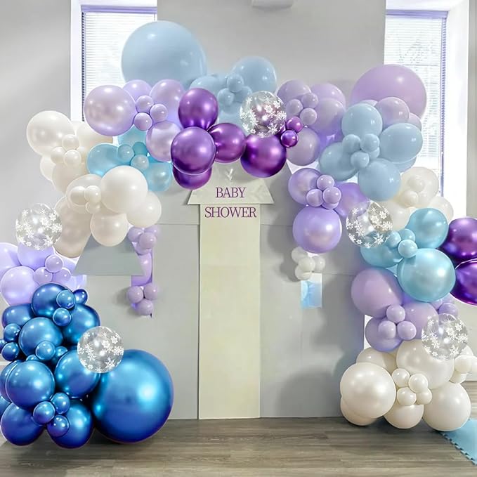 167Pcs Purple Blue Balloons Garland Arch Kit - Image 4