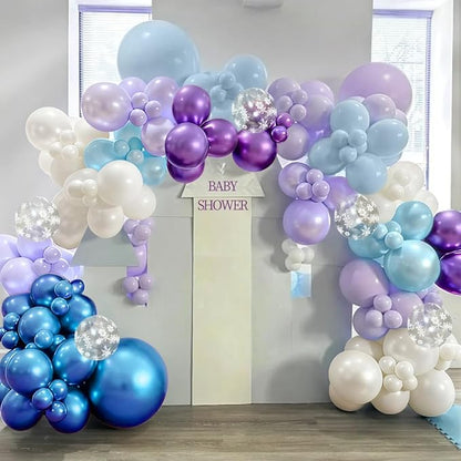 167Pcs Purple Blue Balloons Garland Arch Kit - Image 4