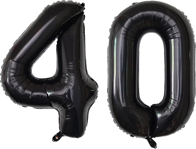 SINBEE Black 40inch Reusable Mylar Foil Balloon, Anniversary, Party Decorations by United-UnicornsParty