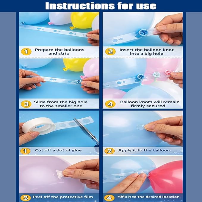 Red White Blue Star Balloons Kit, Ribbon & Glue Dots, 4th of July Decorations - Image 8