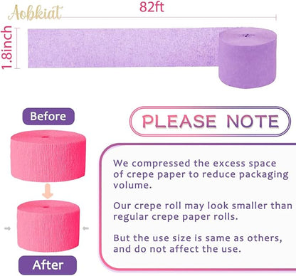 AOBKIAT Purple Hot Pink Yellow Streamers Party Decorations, 5 Rolls | Colorful - Image 7