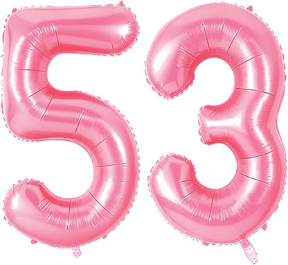 Number 53 Balloons for 53rd Birthday Party Decorations, 0-100 Large No.53 by Joycard