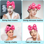 Shintop Sweet Super Soft Caroset Polka Dots Wash Cosmetic Headband Hairlace (Rose Polka dots)