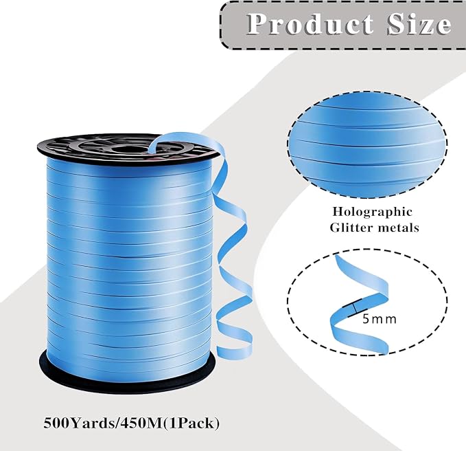 500 Yard Premium Blue Curling Ribbon, - Image 2
