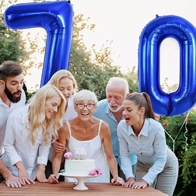 TONIFUL 40 Inch Navy Blue Number 0 Balloons Large Foil Birthday Party Decor | - Image 4
