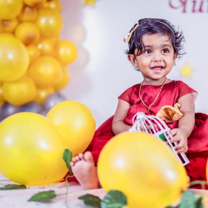 120 Pack Pearl Yellow Balloons, Bright 12 inch Royal Yellow Latex Party Balloons - Image 4