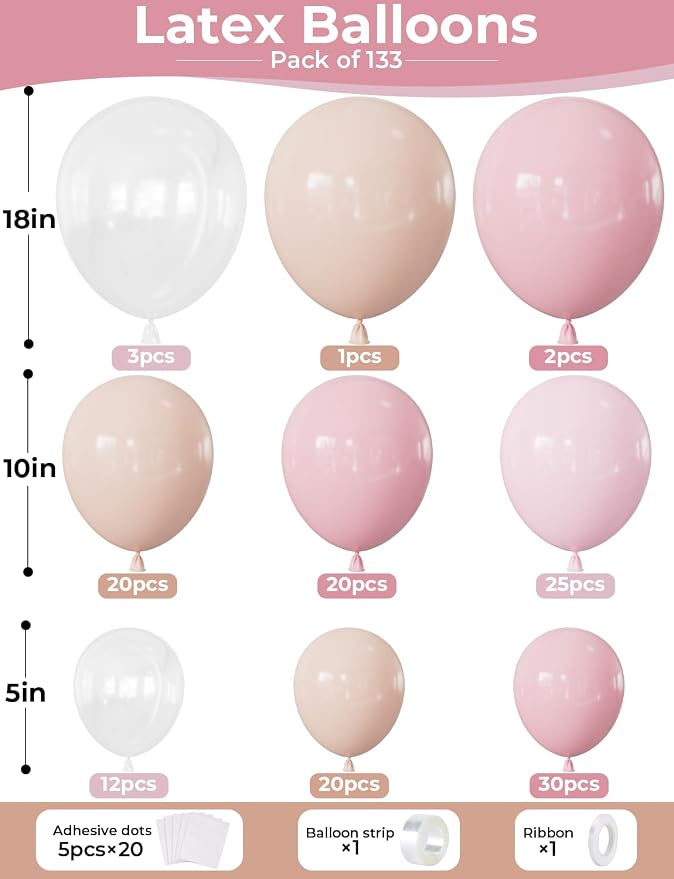 Light Pink Balloon Arch Kit - Image 2