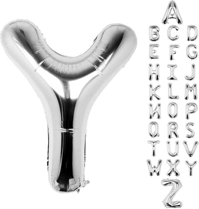 Letter Balloons Silver 40 Inch Y Large Big Foil Mylar Balloon | by Unknown