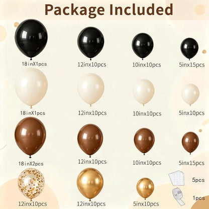Brown Black Gold Balloon Arch Kit, Party Decoration | Sand White, - Image 2