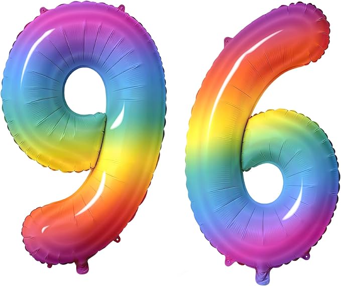 Number 96 Balloons for 96th Birthday Party Decorations, 0-100 Large No.96 by Joycard