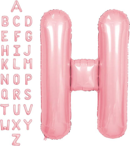 SUWEN 40 Inch Pink Large H Letter Balloons Big Foil Helium A-Z | Jumbo Mylar by SUWEN