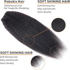 Clip in Hair Extensions Real Human Hair 8Pcs Kinky Straight Brizalian Human Hair Clip ins for Black Women, Natural Soft 120g 26inch #1B Natural Black