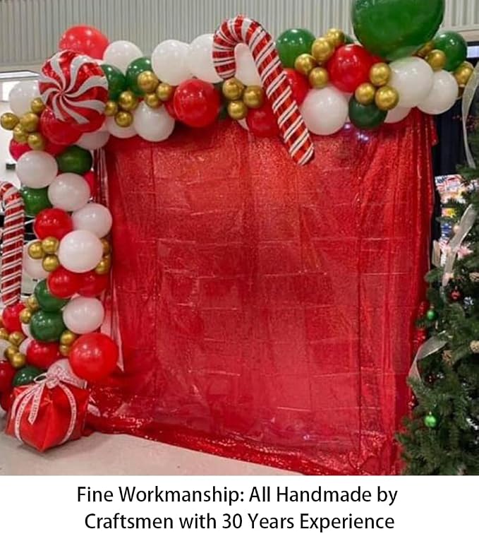 ShinyBeauty Sequin Backdrop Red 10X10FT - Image 3