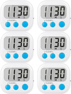 6 Pack Digital Kitchen Timers for Cooking Magnetic Timer for Cooking Loud Alarm White