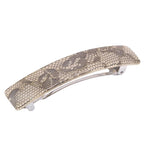 French Amie Oblong Handmade 3.5" Celluloid Automatic Hair Clip Barrette French Hair Clip for Girls Strong Hold Hair Clips for Women No Slip Durable Paris Hair Accessories, Made in France (Beige Net)