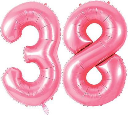 Number 38 Balloons for 38th Birthday Party Decorations, 0-100 Large No.38 by Joycard