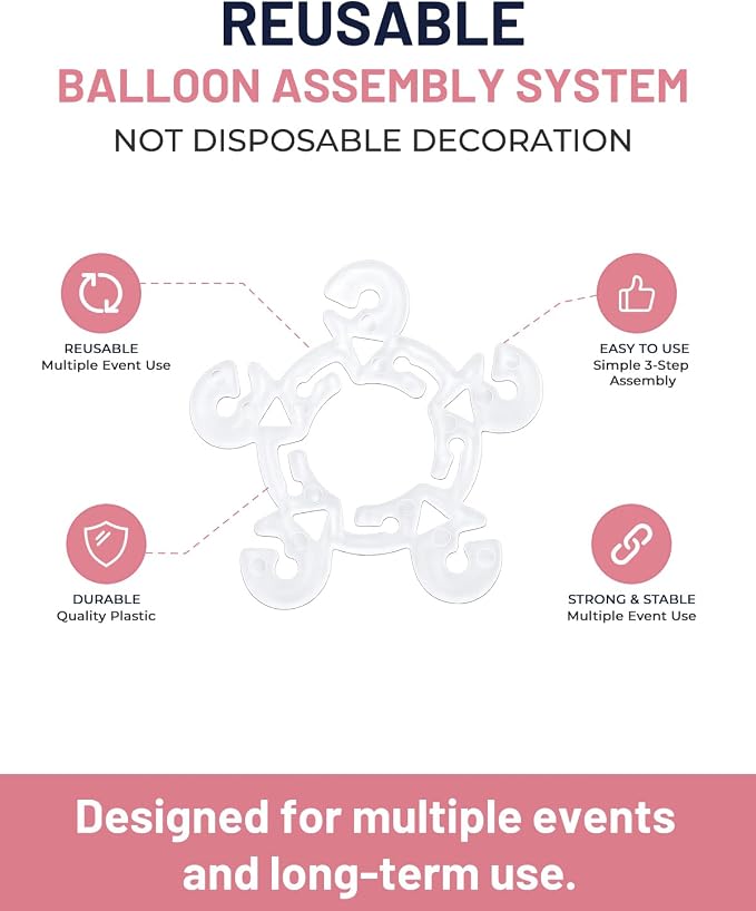 Tinabless Balloon Clips, Reusable Balloon Connectors - Image 2