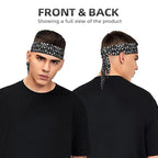 Men's Women Halloween Goth Gothic Raven Crow Skull Sun Moon Tattoos Sports Sweatband Boho Style Lovely Head Ribbon Headdress for Yoga Athletic Spa