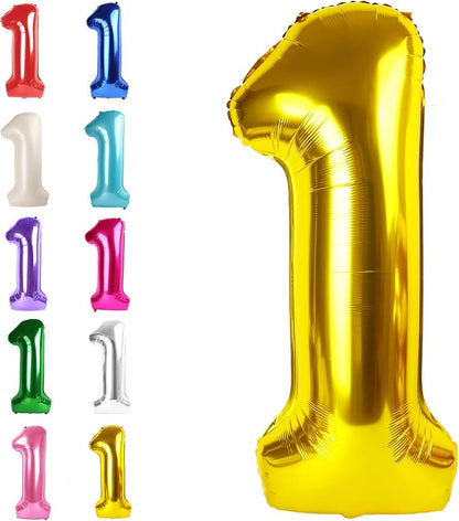 Gold Number 1 Balloon 40 inch, Balloon numbers party supplies, deco photo shoot by Upgesy