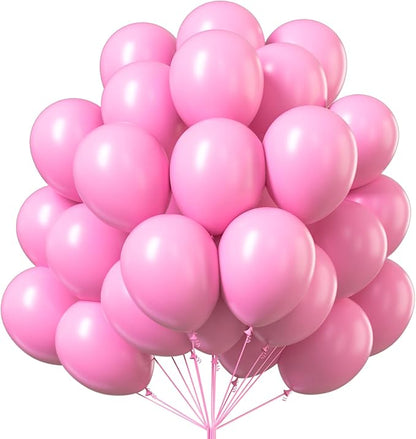 PartyWoo Pink Balloons 50pcs 12 Inch Matte Pink Balloon Arch Kit by PartyWoo