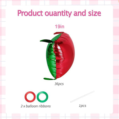 36pcs Red and Green Square Foil Balloons Kit - Image 4