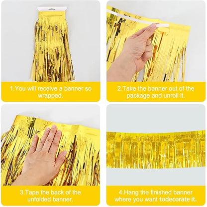 BEISHIDA 3 Packs 30 Feet Metallic Foil Fringe Garland Tinsel Streamers，Shiny - Image 3