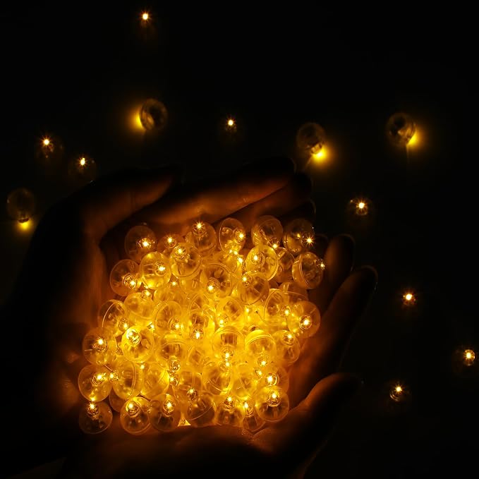 50pcs LED Orange Balloon Light Mini Tiny LED Light, Small Round Led Ball Lamp - Image 5