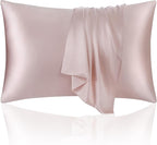 ECOSA Luxurious 30 Momme 100% Mulberry Silk Pillowcase (50x70cm) – 6A Grade Charmeuse Weave, Oeko-TEX® Certified – Frizz-Free Hair & Wrinkle-Free Skin (Light Pink)