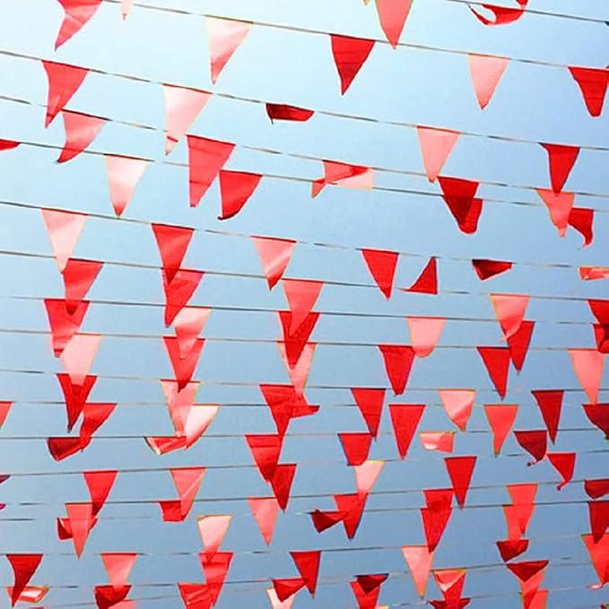 Novelty Place 36 Feet Solid Red Pennant Banner - Image 6