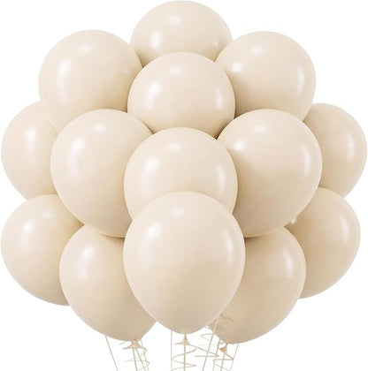 RUBFAC White Sand Balloons 120pcs 12 Inches Beige Boho Balloons by RUBFAC