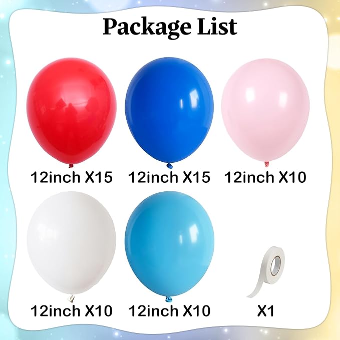 Red White and Blue Balloons 60pcs, 4th of July Patriotic Balloons Red Dark - Image 2