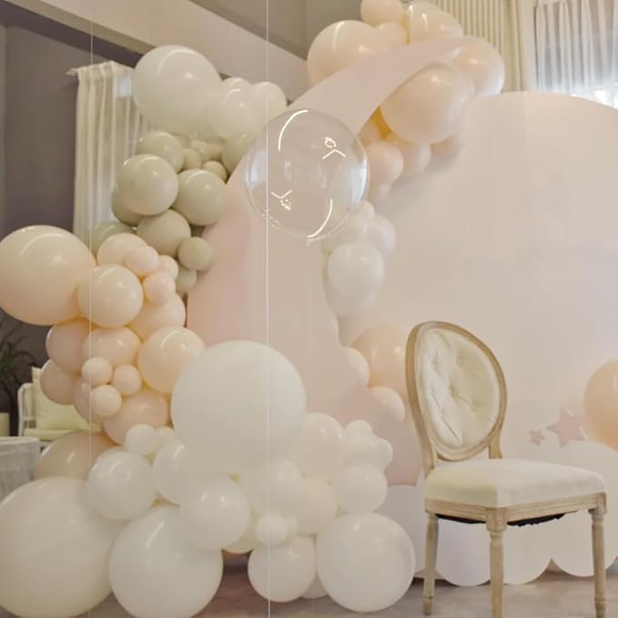 Voircoloria 105pcs Ivory White Party Latex Balloons, 12inch | - Image 6