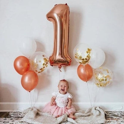 6 Balloon Numbers Birthday Decorations, 40In Rose Gold Balloons - Image 6