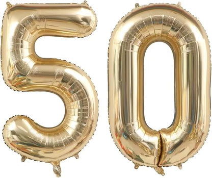 50 Balloon Number, 40 Inch Light Gold 50 Balloon Numbers, 50th Birthday Balloons by Unknown