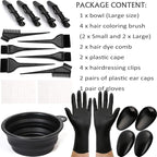 19Pcs Professional Salon Hair Coloring Dyeing Kit, Hair Coloring Products with Hair Dye Brush, Hair Color Bowl, Hair Clips For Hair Dye Tools