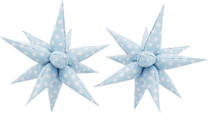 2Pcs Blue Macaron Polka Dot Explosion Pointed Star Foil Balloons/Candy Color by baoonworlld