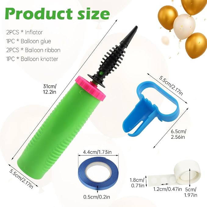 2pcs Balloon Pump Hand Two-Way Dual Action inflate, - Image 2