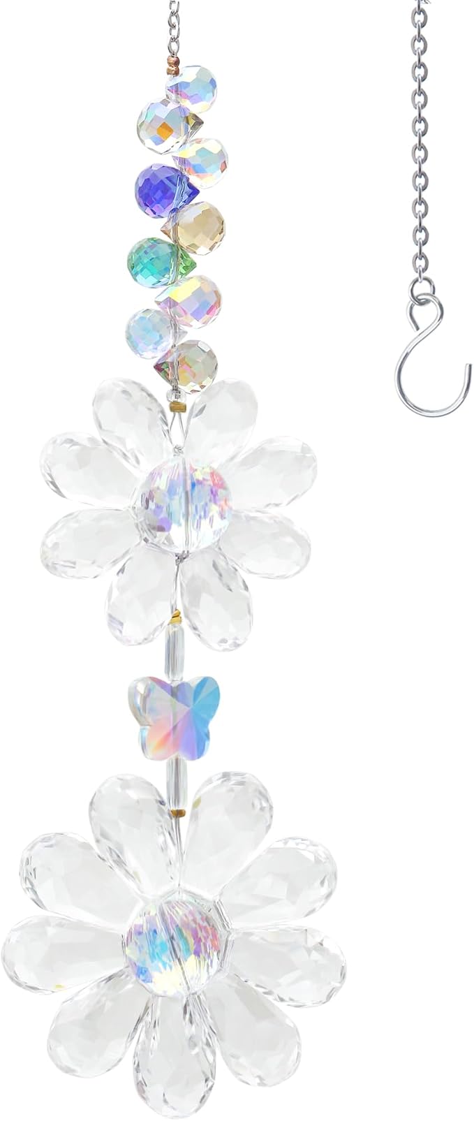 Crystal Flower Suncatcher Hanging Ornament, Rainbow Maker Window Sun Catcher by PEDOBO