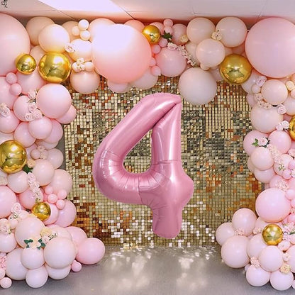 TONIFUL 40 Inch Pink Number 4 Balloons Large Foil 4th Birthday Decorations | - Image 4