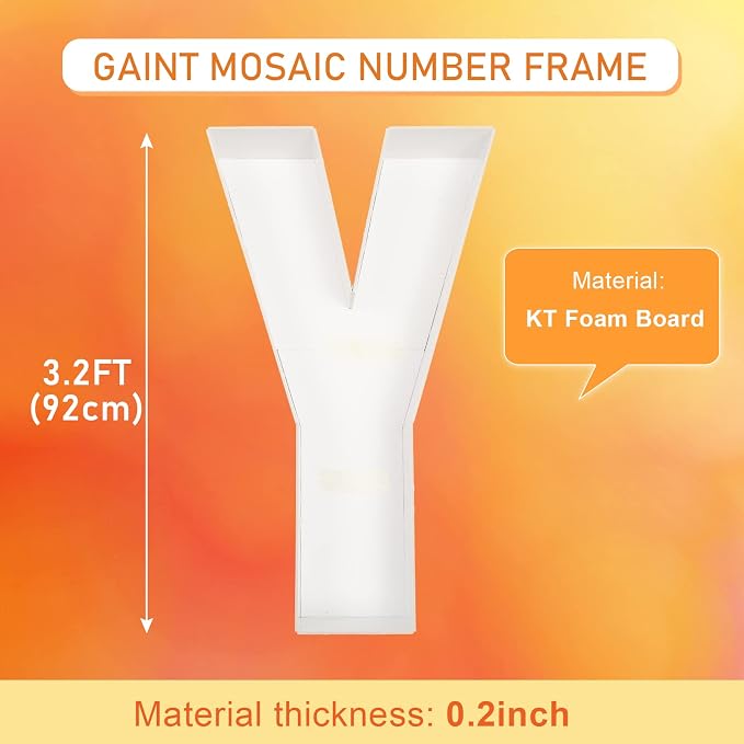 3FT Mosaic Balloon Frame, 1 Piece, LED Light, - Image 2
