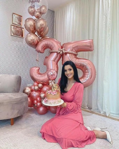 Number Balloons Pearl Pink 3 Balloon 40 inch - Image 4