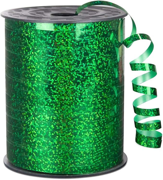 Premium Green Shiny Curling Shiny Ribbon, 1/5" Wide x 500 Yards Christmas by KMERLIFE