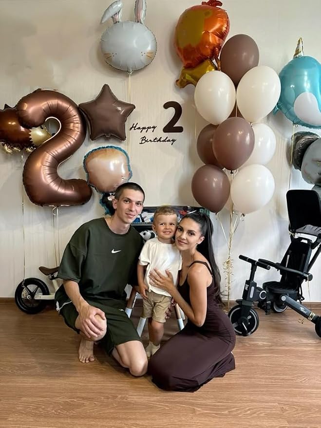 Number 1 Balloons 40 Inch Coffee Brown Balloon - Image 2