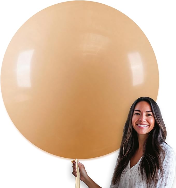 PartyWoo Nude Balloons 4pcs Apricot Boho Fall Neutral Color 36 Inch | Balloons by PartyWoo