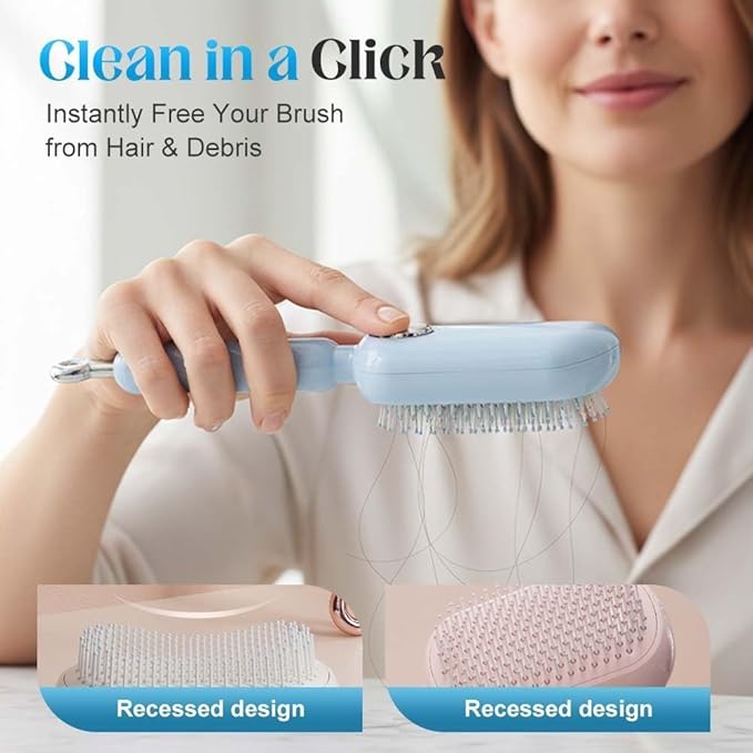 2026 New Retractable Cushion Massage Comb, Upgraded Air Cushion Scalp Comb for Women and Men, Anti-Static Hair Brush for Massage Heads and Suitable for All Hair Types (Blue)