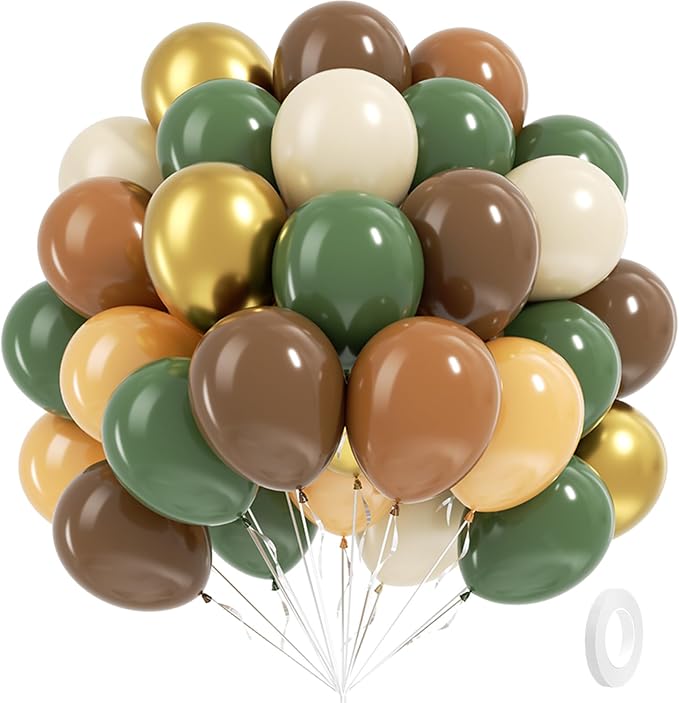BAUANOOY Green and Brown Balloons by BAUANOOY