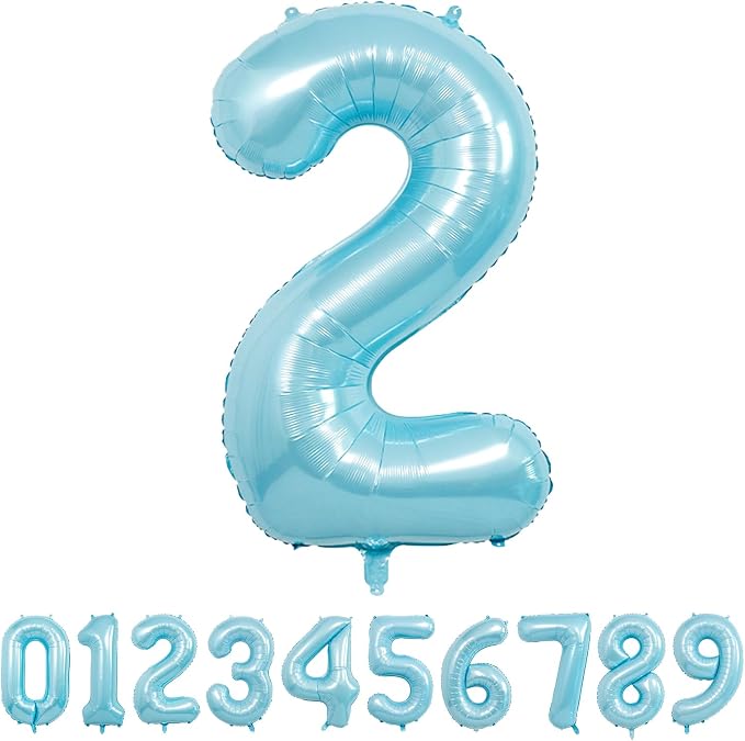 Blue Light Number Balloon, 40 Inch, Party Decorations by Unknown