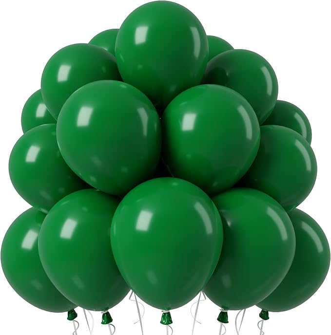 Jobkoo Green Balloons, 12 Inch Dark Emerald Hunter Forest Green Balloon | Matte by Jobkoo