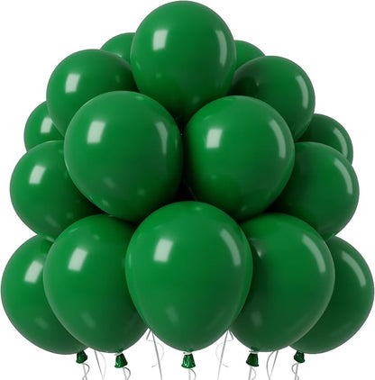 Jobkoo Green Balloons, 12 Inch Dark Emerald Hunter Forest Green Balloon | Matte by Jobkoo