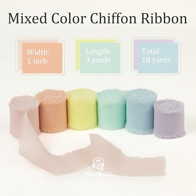 Pastel Macaron Chiffon Ribbon - Image 3